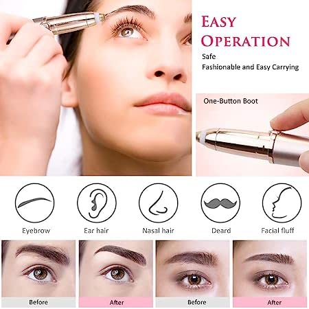 Painless Eyebrow Hair Remover, upper lip hair remover for women, Nose Trimmer for women, Touch-sensitive,