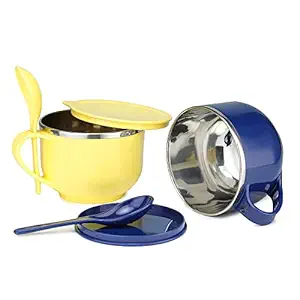 Introducing the Stainless Steel Maggi & Soup Cup Bowl, the ultimate companion for your on-the-go meals. Crafted with precision from high-quality stainless steel, this versatile bowl ensures durability and reliability, making it perfect for everyday use whether at home, in the office, or during outdoor adventures. With a sleek and compact design, this Maggi & Soup Cup Bowl is engineered to cater to your busy lifestyle without compromising on style or functionality. Its portable size fits seamlessly into your bag, backpack, or lunchbox, allowing you to enjoy your favorite hot soups, noodles, or snacks anytime, anywhere. The Stainless Steel Maggi & Soup Cup Bowl boasts exceptional heat retention properties, keeping your food piping hot for extended periods. Say goodbye to lukewarm meals – this bowl ensures that every bite is as delicious and satisfying as the first. Cleaning up after meals is a breeze with this bowl. Its smooth stainless steel surface resists stains and odors, making it easy to wipe clean with a damp cloth or sponge. Additionally, it is dishwasher safe, saving you time and effort on cleanup so you can focus on what matters most. Designed with convenience in mind, this bowl features a secure and leak-proof lid, preventing spills and leaks while you're on the move. The lid also doubles as a convenient handle, providing a comfortable grip when carrying or pouring. Whether you're craving a steaming bowl of Maggi noodles, a comforting soup, or a hearty stew, this Stainless Steel Maggi & Soup Cup Bowl is up to the task. Its versatile design makes it suitable for a variety of hot and cold dishes, making it a must-have addition to your kitchen arsenal. Invest in quality and practicality with the Stainless Steel Maggi & Soup Cup Bowl – the perfect solution for enjoying your favorite meals wherever life takes you. Key Features: Made from high-quality stainless steel for durability and reliability Sleek and compact design for on-the-go convenience Exceptional heat retention properties to keep food hot for longer Easy to clean with a smooth stainless steel surface Dishwasher safe for hassle-free cleanup Secure and leak-proof lid for spill-free transportation Versatile design suitable for a variety of hot and cold dishes Keywords/Product Tags: Stainless steel bowl, Maggi noodles bowl, Soup cup, On-the-go bowl, Portable food container, Heat retention bowl, Leak-proof lid, Dishwasher safe, Easy to clean, Travel-friendly bowl, Stainless steel utensil, Compact food bowl.